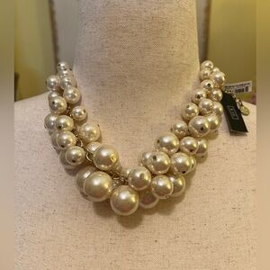 RJ Graziano Elegant Pearl Cluster Necklace NWT
